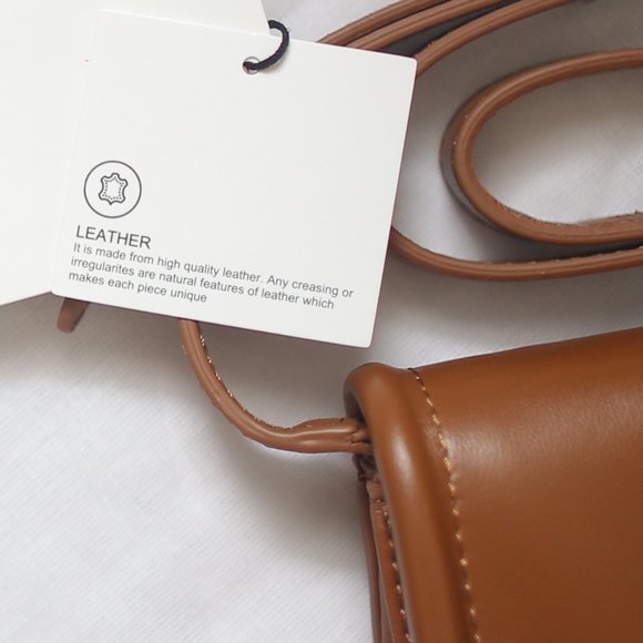 NWT Genuine Leather Crossbody Brown Caramel Bag. - Picture 3 of 7